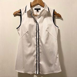 Banana Republic black and white sleeveless shirt